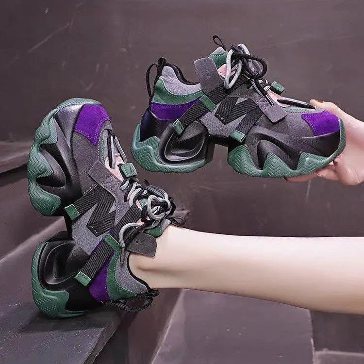2025 Women's Sneakers New Breathable High Platform Shoes Woman Ladies Vulcanize Casual Chunky Sneakers 7.5CM - PratSN
