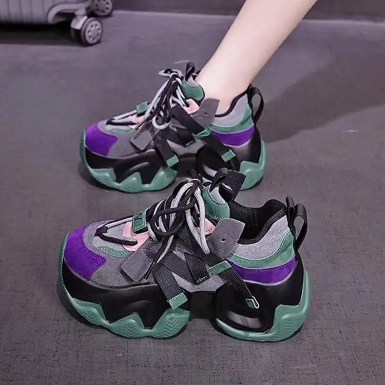 2025 Women's Sneakers New Breathable High Platform Shoes Woman Ladies Vulcanize Casual Chunky Sneakers 7.5CM - PratSN