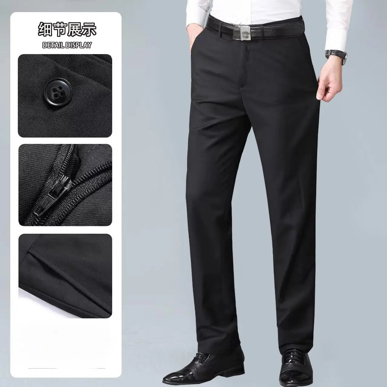 28 - 42 Burgundy Men's Trousers Men's Business Formal Casual Trousers Straight Solid Color Suit Pants - PratSN