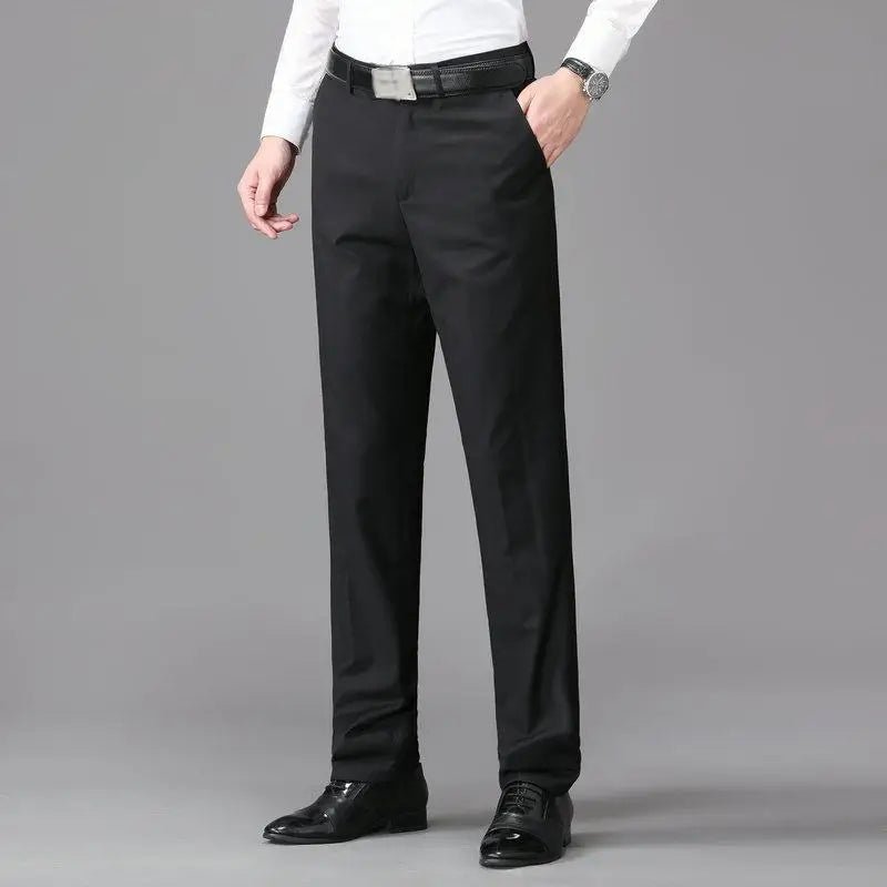 28 - 42 Burgundy Men's Trousers Men's Business Formal Casual Trousers Straight Solid Color Suit Pants - PratSN