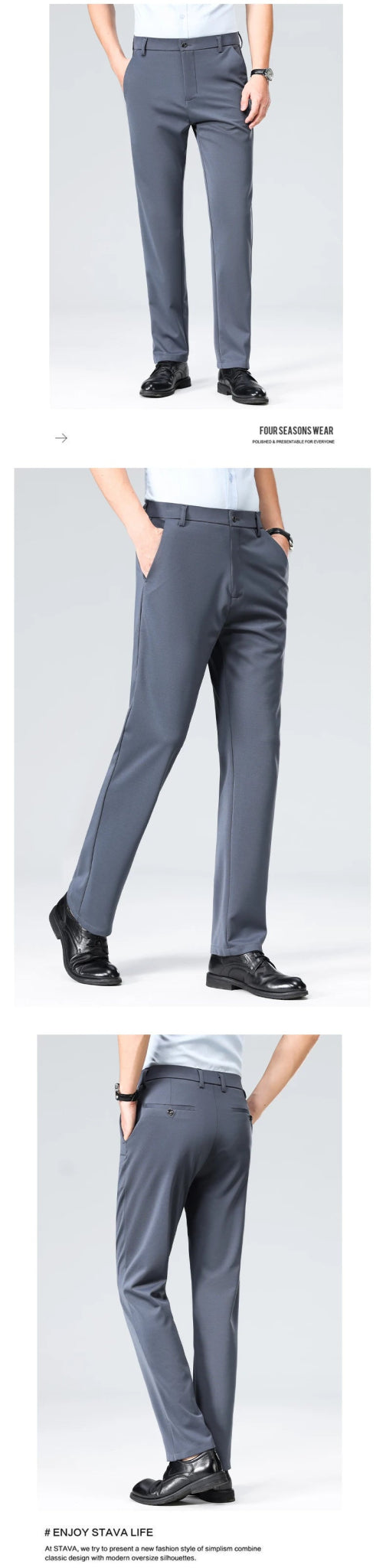 29 - 42 Men's Summer Pants Thin Straight Stretch Casual Pants with No Trace No Ironing Fabric Silky and Cool Feeling - PratSN
