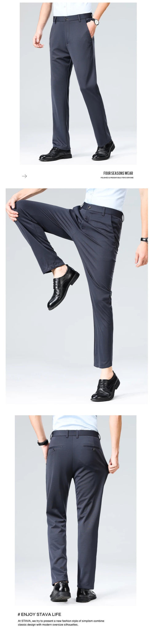 29 - 42 Men's Summer Pants Thin Straight Stretch Casual Pants with No Trace No Ironing Fabric Silky and Cool Feeling - PratSN