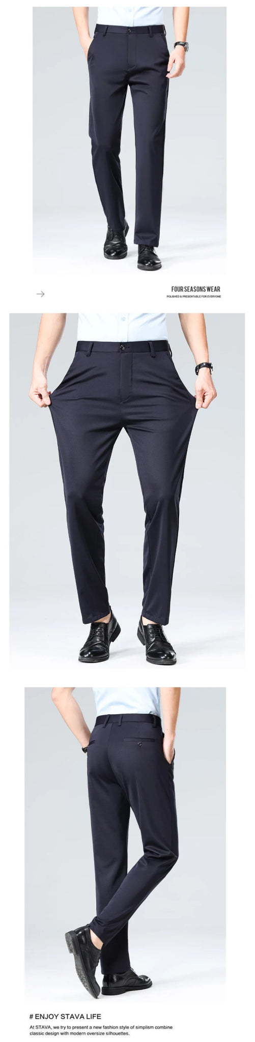 29 - 42 Men's Summer Pants Thin Straight Stretch Casual Pants with No Trace No Ironing Fabric Silky and Cool Feeling - PratSN