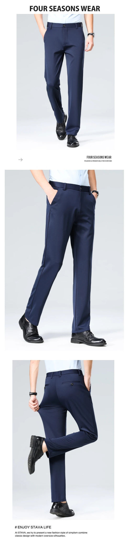 29 - 42 Men's Summer Pants Thin Straight Stretch Casual Pants with No Trace No Ironing Fabric Silky and Cool Feeling - PratSN