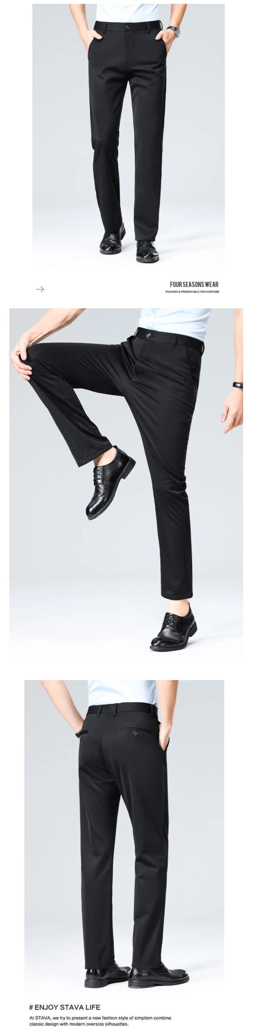 29 - 42 Men's Summer Pants Thin Straight Stretch Casual Pants with No Trace No Ironing Fabric Silky and Cool Feeling - PratSN