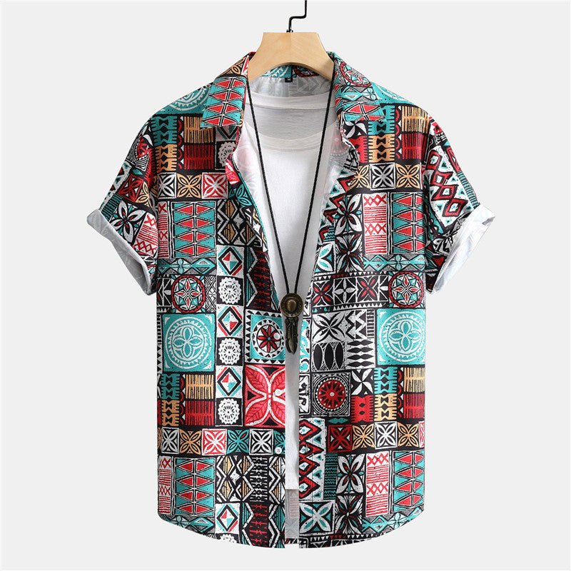 3D Personalized Printing T-shirt Summer Loose Short Sleeve Lapel Shirt Casual Streetwear Clothing For Men - PratSN