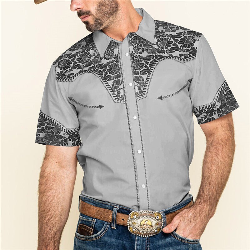 3D Personalized Printing T-shirt Summer Loose Short Sleeve Lapel Shirt Casual Streetwear Clothing For Men - PratSN