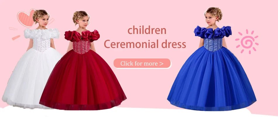 4 - 12 years old gorgeous girl dress sheer elegant girl birthday party princess dress long carnival evening dress summer clothing - PratSN