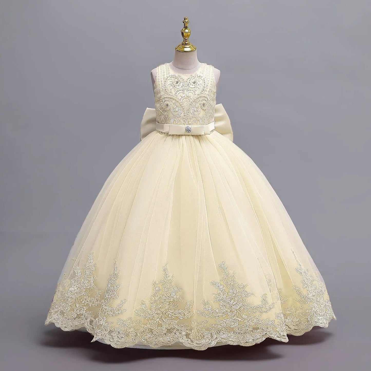 4 - 12 years old gorgeous girl dress sheer elegant girl birthday party princess dress long carnival evening dress summer clothing - PratSN