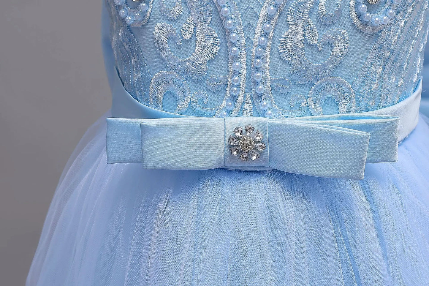 4 - 12 years old gorgeous girl dress sheer elegant girl birthday party princess dress long carnival evening dress summer clothing - PratSN