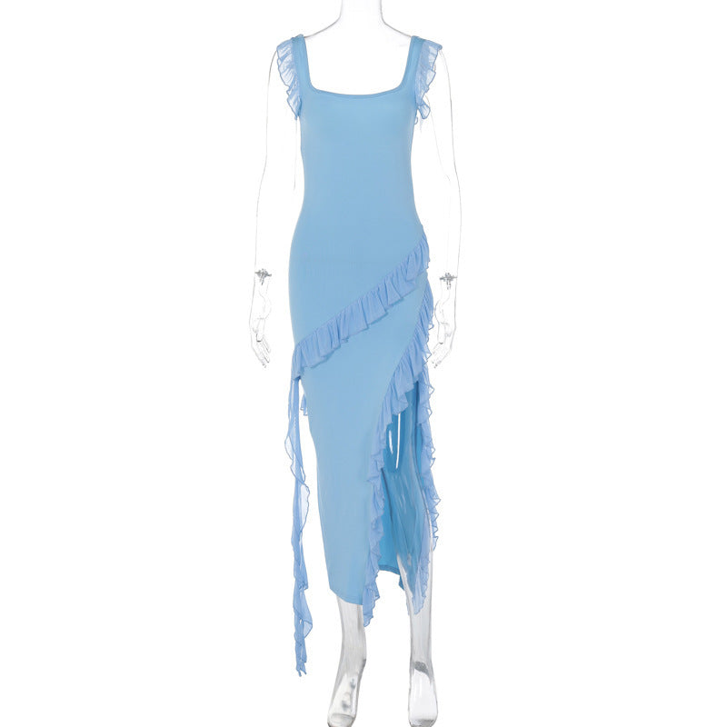 Women's Summer Fashionable Stringy Selvedge Stitching Temperament Dress