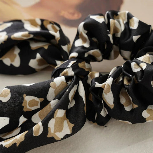 4pcs/lot Women Hair Scrunchies Elastic Hair Bands Leopard Print Bow Knotted Scrunchy for Girls Hair Ties - PratSN