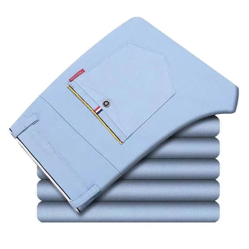 6 Colors Fashion Mens Slim Fit Casual Pants Korea Style Business Work Trousers All - match Mens Midwaist Straight Casual Pants - PratSN