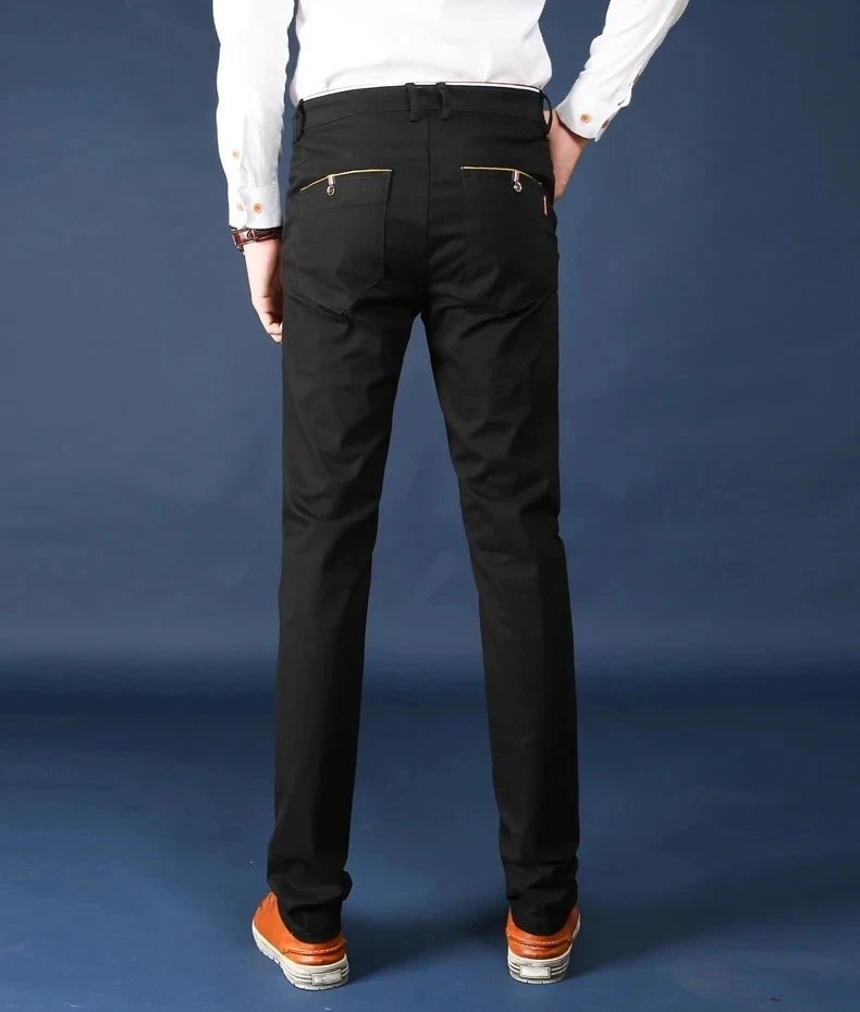 6 Colors Fashion Mens Slim Fit Casual Pants Korea Style Business Work Trousers All - match Mens Midwaist Straight Casual Pants - PratSN