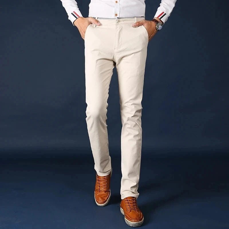 6 Colors Fashion Mens Slim Fit Casual Pants Korea Style Business Work Trousers All - match Mens Midwaist Straight Casual Pants - PratSN