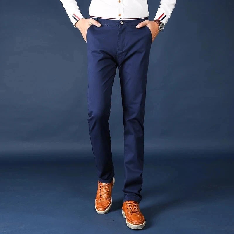 6 Colors Fashion Mens Slim Fit Casual Pants Korea Style Business Work Trousers All - match Mens Midwaist Straight Casual Pants - PratSN