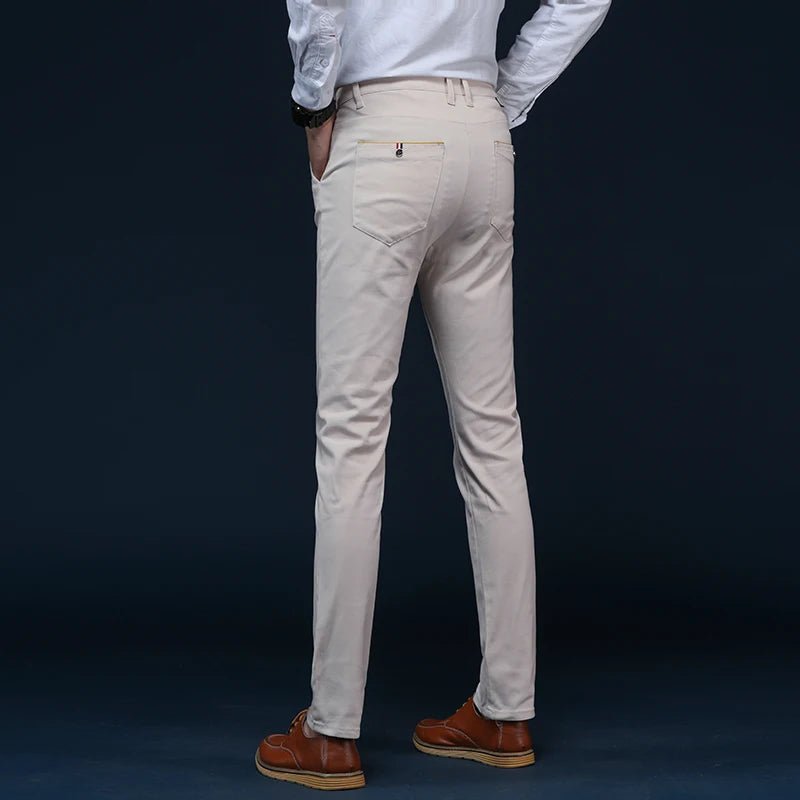 6 Colors Fashion Mens Slim Fit Casual Pants Korea Style Business Work Trousers All - match Mens Midwaist Straight Casual Pants - PratSN