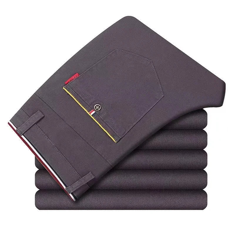 6 Colors Fashion Mens Slim Fit Casual Pants Korea Style Business Work Trousers All - match Mens Midwaist Straight Casual Pants - PratSN