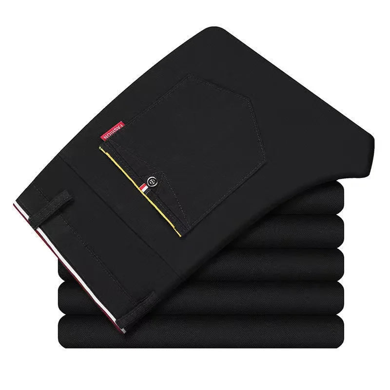 6 Colors Fashion Mens Slim Fit Casual Pants Korea Style Business Work Trousers All - match Mens Midwaist Straight Casual Pants - PratSN
