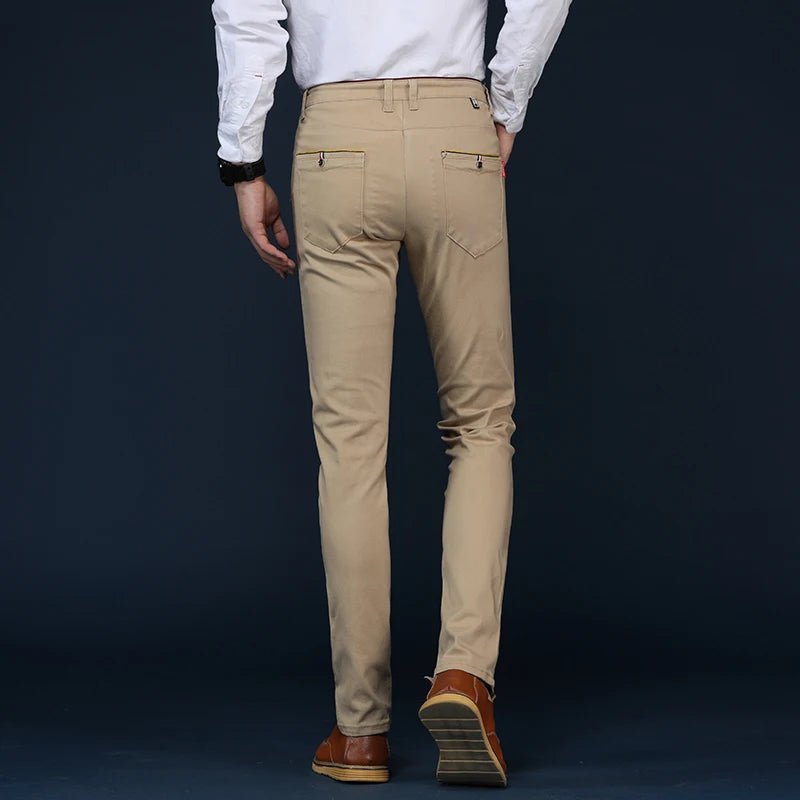 6 Colors Fashion Mens Slim Fit Casual Pants Korea Style Business Work Trousers All - match Mens Midwaist Straight Casual Pants - PratSN