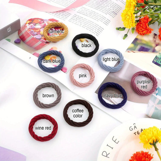 60 Pcs Seamless Hair Ties Ponytail Holders Thick Elastic Hair Tie Cotton No Crease Hair Band Lightweight Highly Elastic - PratSN