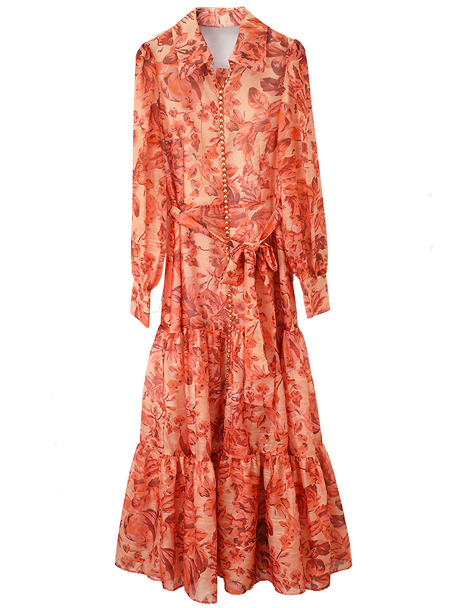Women's French Long-Sleeved Shirt Dress