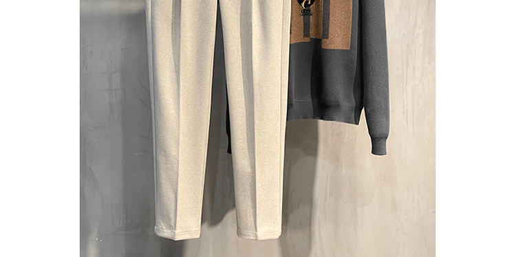 Woolen Pants Men's Straight-leg Silm Fancy Pants Business Casual Pants Suit Pants Cropped Pants Spring & Fall Winter