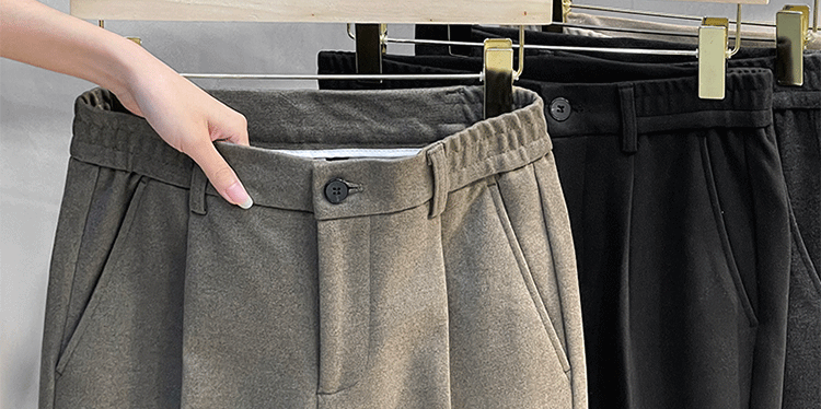 Woolen Pants Men's Straight-leg Silm Fancy Pants Business Casual Pants Suit Pants Cropped Pants Spring & Fall Winter