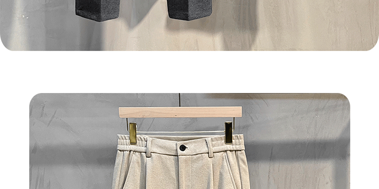 Woolen Pants Men's Straight-leg Silm Fancy Pants Business Casual Pants Suit Pants Cropped Pants Spring & Fall Winter