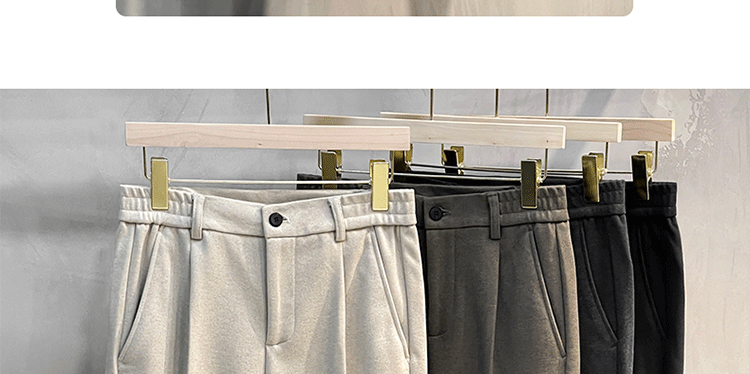 Woolen Pants Men's Straight-leg Silm Fancy Pants Business Casual Pants Suit Pants Cropped Pants Spring & Fall Winter