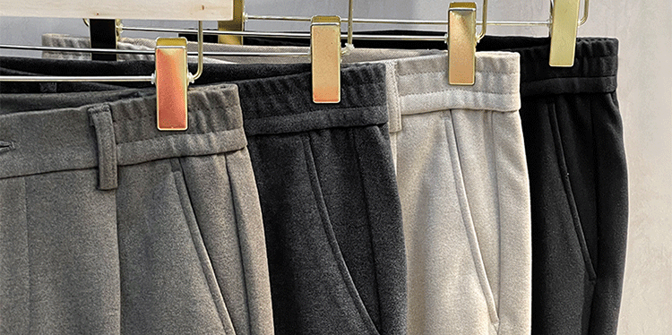 Woolen Pants Men's Straight-leg Silm Fancy Pants Business Casual Pants Suit Pants Cropped Pants Spring & Fall Winter