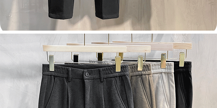 Woolen Pants Men's Straight-leg Silm Fancy Pants Business Casual Pants Suit Pants Cropped Pants Spring & Fall Winter