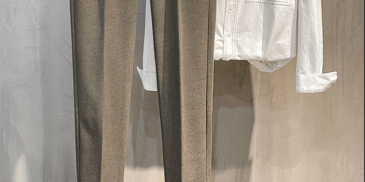 Woolen Pants Men's Straight-leg Silm Fancy Pants Business Casual Pants Suit Pants Cropped Pants Spring & Fall Winter
