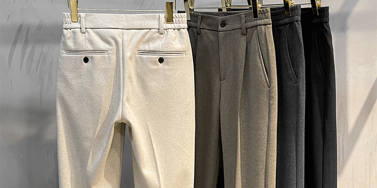 Woolen Pants Men's Straight-leg Silm Fancy Pants Business Casual Pants Suit Pants Cropped Pants Spring & Fall Winter