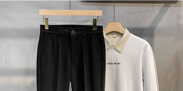 Woolen Pants Men's Straight-leg Silm Fancy Pants Business Casual Pants Suit Pants Cropped Pants Spring & Fall Winter