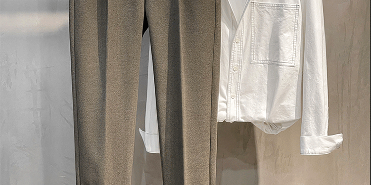 Woolen Pants Men's Straight-leg Silm Fancy Pants Business Casual Pants Suit Pants Cropped Pants Spring & Fall Winter