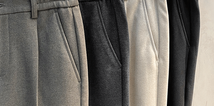 Woolen Pants Men's Straight-leg Silm Fancy Pants Business Casual Pants Suit Pants Cropped Pants Spring & Fall Winter