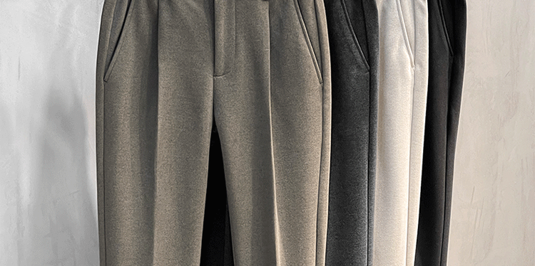 Woolen Pants Men's Straight-leg Silm Fancy Pants Business Casual Pants Suit Pants Cropped Pants Spring & Fall Winter