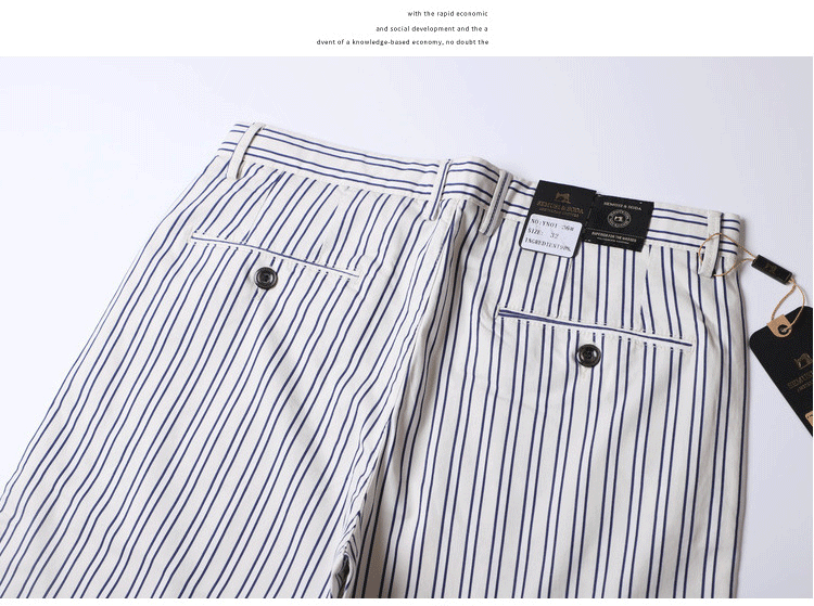 Thin Elastic Loose Straight Stripes Gingham Casual Pants