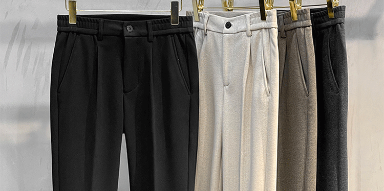 Woolen Pants Men's Straight-leg Silm Fancy Pants Business Casual Pants Suit Pants Cropped Pants Spring & Fall Winter