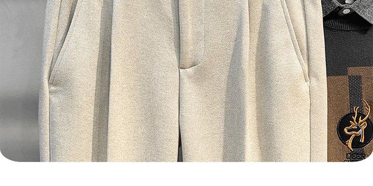 Woolen Pants Men's Straight-leg Silm Fancy Pants Business Casual Pants Suit Pants Cropped Pants Spring & Fall Winter