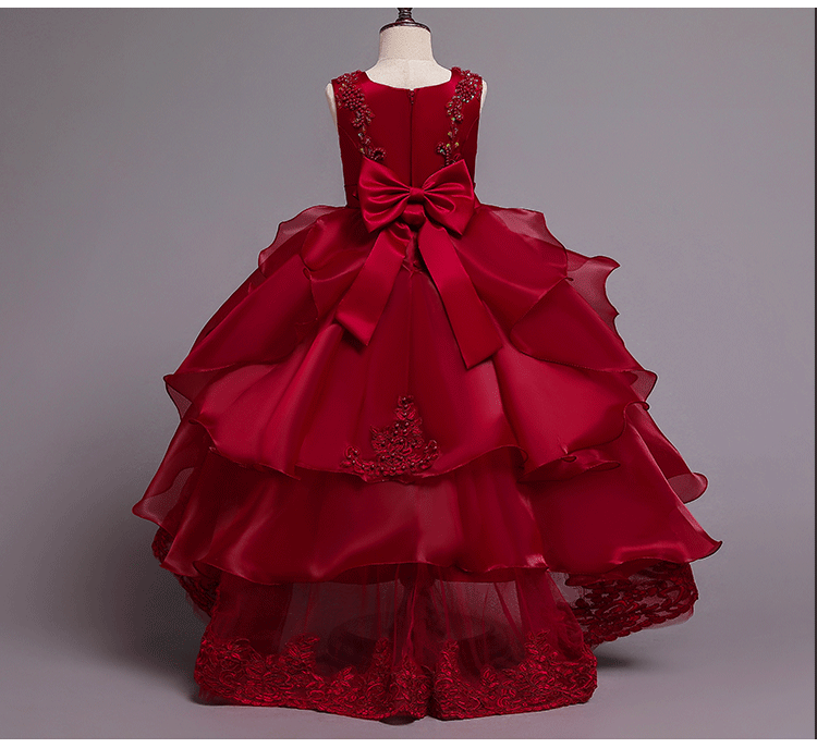 Elegant Girl Party Princes Dress Gorgeous Collective Dress 4-12 Year Old Halloween Princess Dress