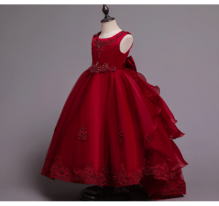 Elegant Girl Party Princes Dress Gorgeous Collective Dress 4-12 Year Old Halloween Princess Dress