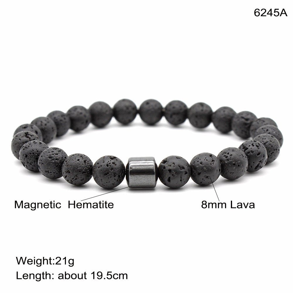 A couple of Black Stone Tiger Eye Bead Bracelets - PratSN