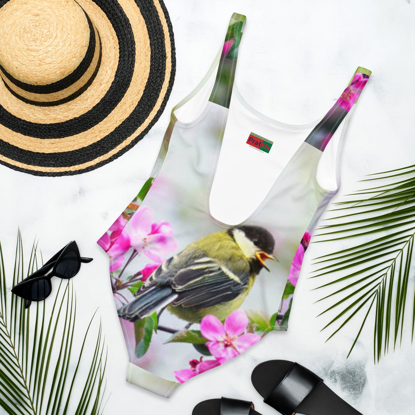 Bird Pattern Swimwear for Beach Babe | Women's One-Piece Swimsuit | Beach Vibes