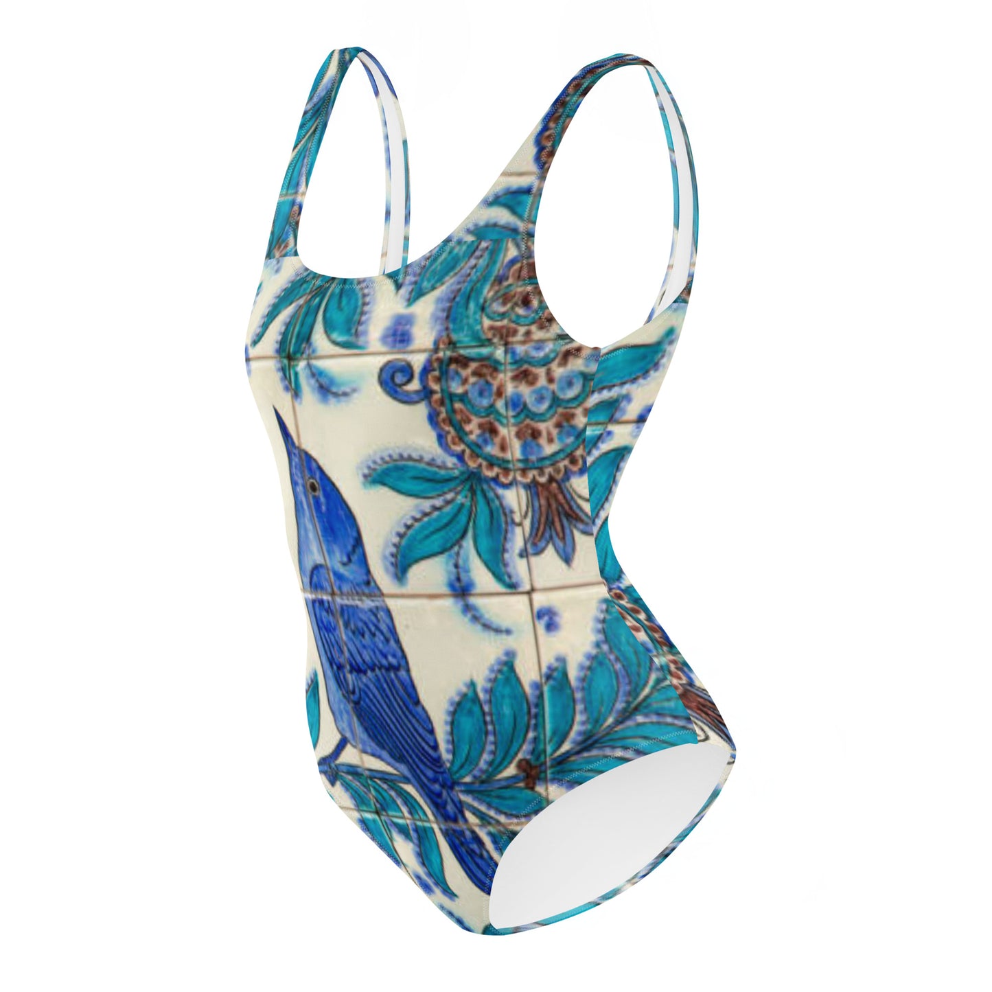 Women's One-Piece Swimsuit | Bird Pattern Bathing Suit | Swimming Suit
