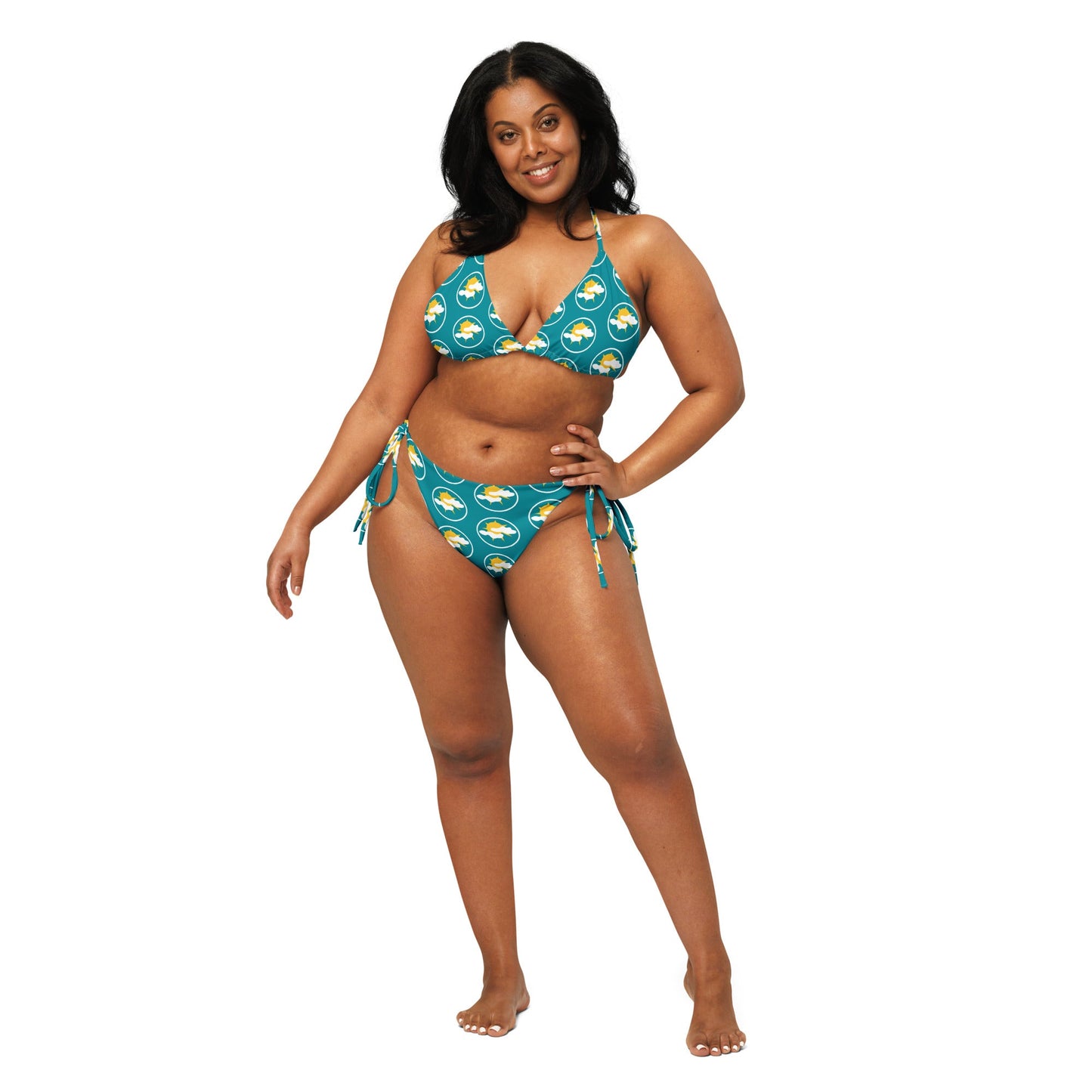All - over print recycled string bikini, bathing suits, Swimming Suits. Women's Swimwear - PratSN