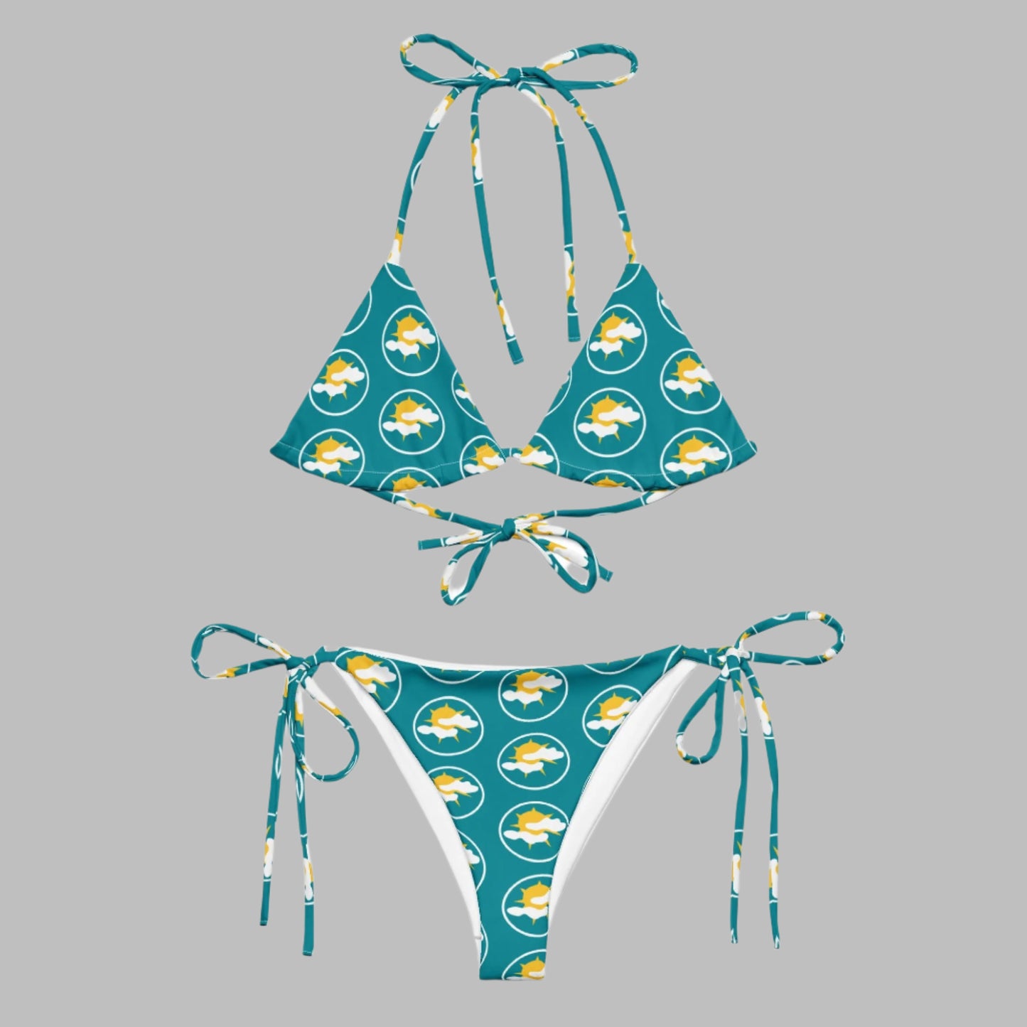 All - over print recycled string bikini, bathing suits, Swimming Suits. Women's Swimwear - PratSN