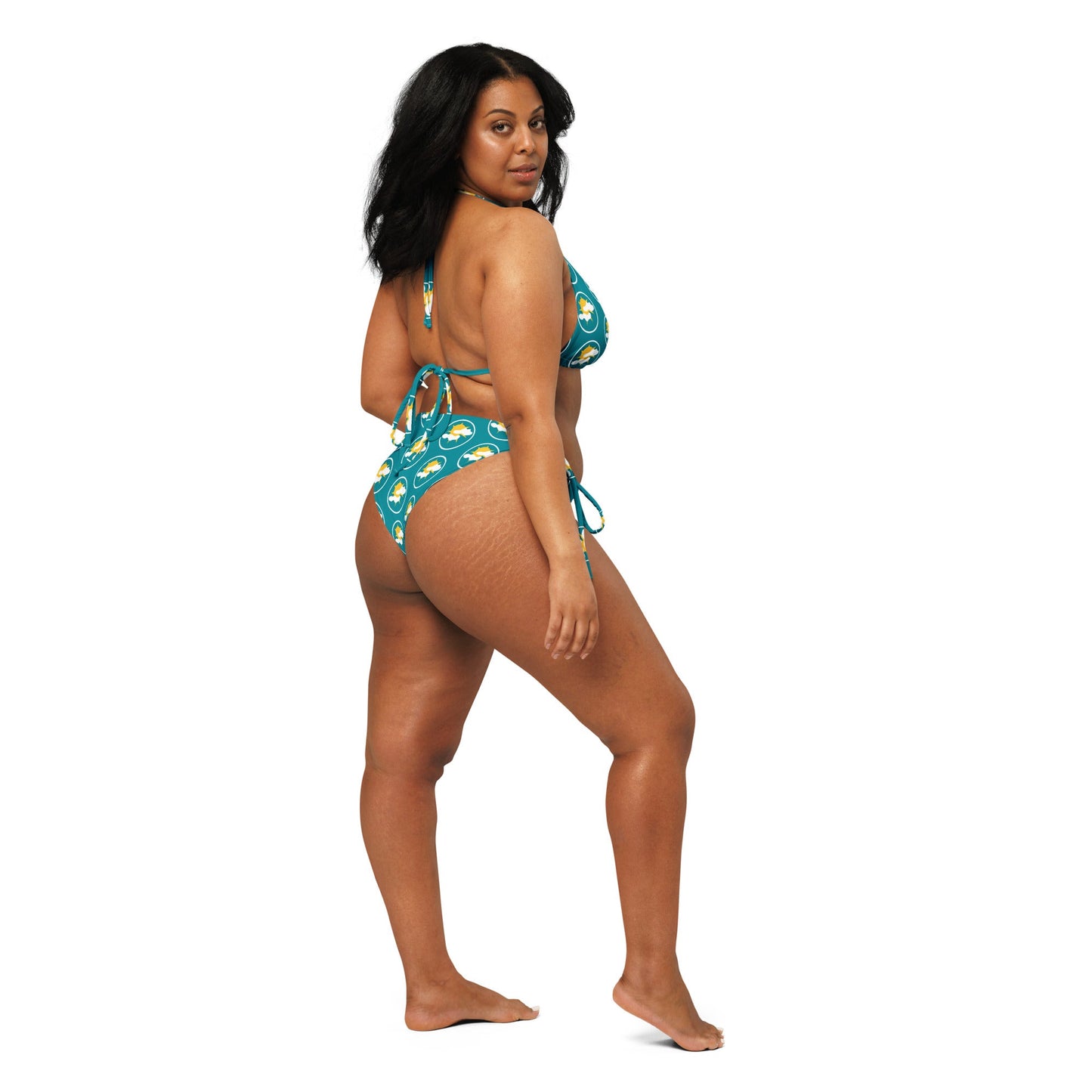 All - over print recycled string bikini, bathing suits, Swimming Suits. Women's Swimwear - PratSN