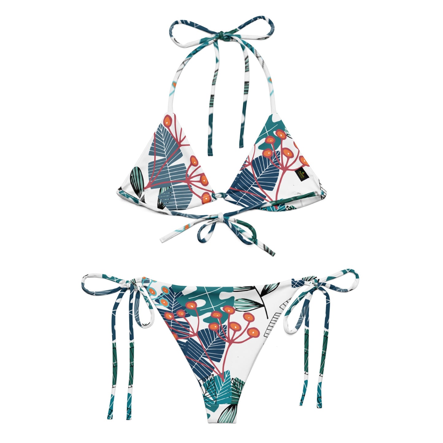 All - over print recycled string bikini, bathing suits, Swimming Suits. Women's Swimwear - PratSN